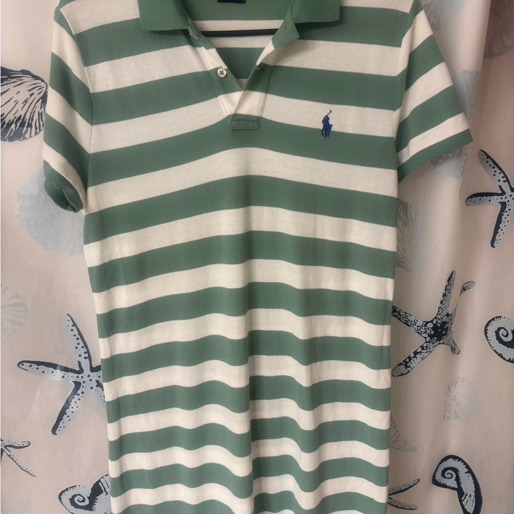 Ralph Lauren Green and White Polo Mesh Mini